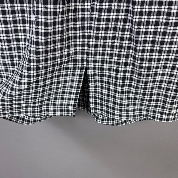 CODE X MODE Sleeveless Ruched Button Front Mini Dress in Gingham Plaid S… - Picture 6 of 9